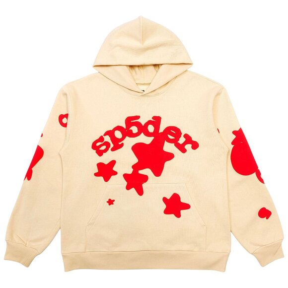 Sp5der Beluga Hoodie Sweatshirt Cream | Spider Worldwide - Picture 1 of 5